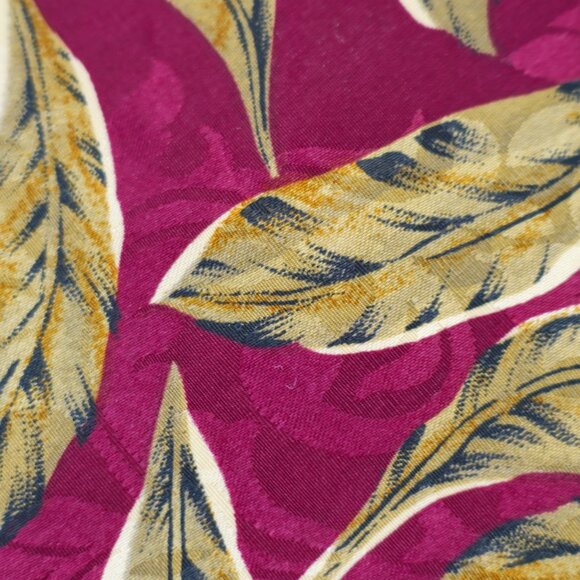 Envoy Limited Edition Jacquard Print Red Brown Tropical Leaf Short Silk Tie - Picture 2 of 6